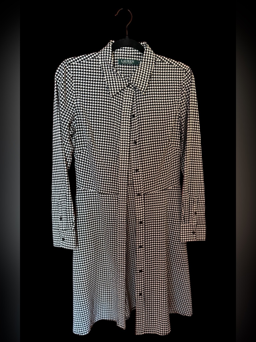Lauren Ralph Lauren Black & White Houndstooth Top